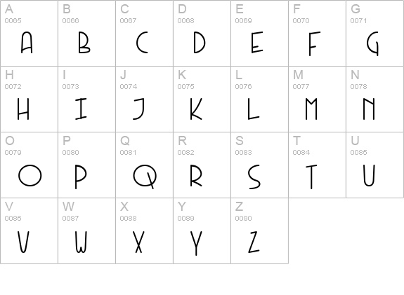 Kneebls Plain uppercase A-Z preview