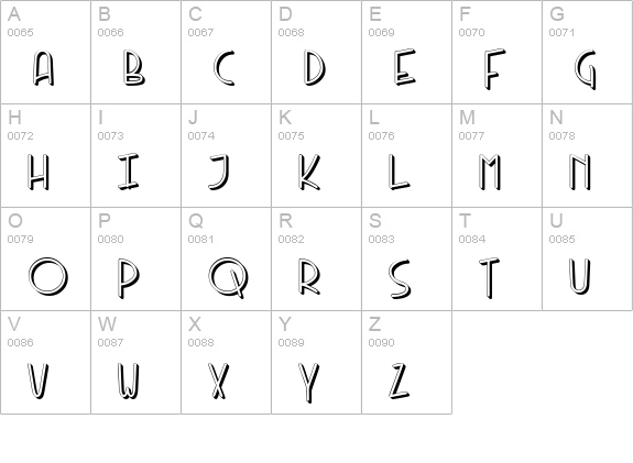 KneeblsExtruded uppercase A-Z preview