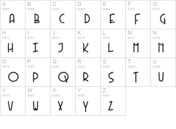 KneeblsRuffled uppercase A-Z preview