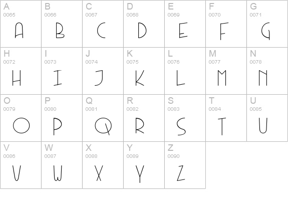 KneeblsThin uppercase A-Z preview