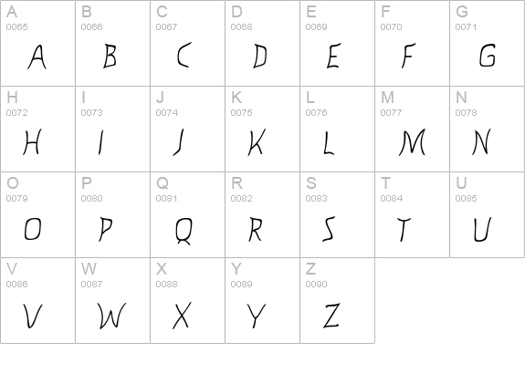 KnewFontWaisted uppercase A-Z preview