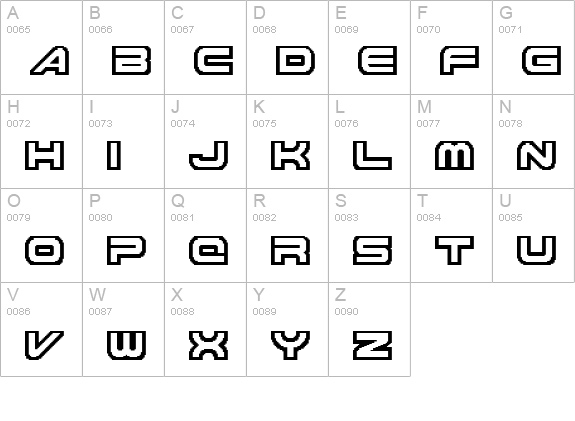 Knighthawks uppercase A-Z preview