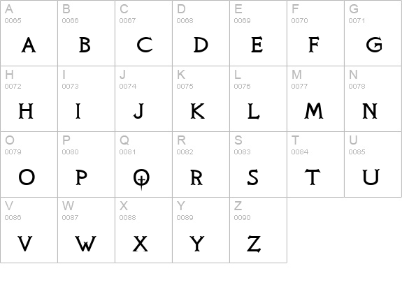 Knights Quest uppercase A-Z preview