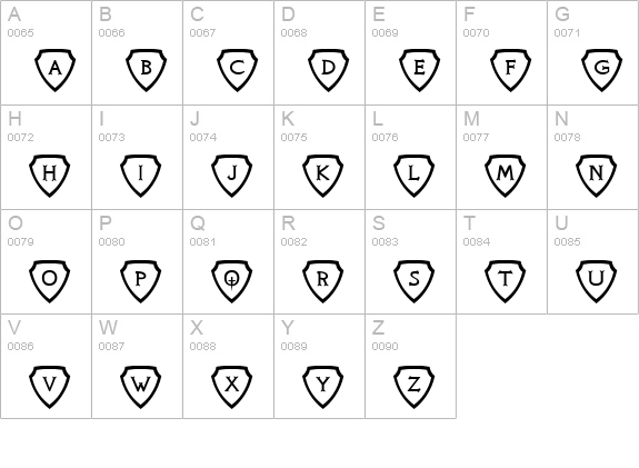 Knights Quest Shielded uppercase A-Z preview