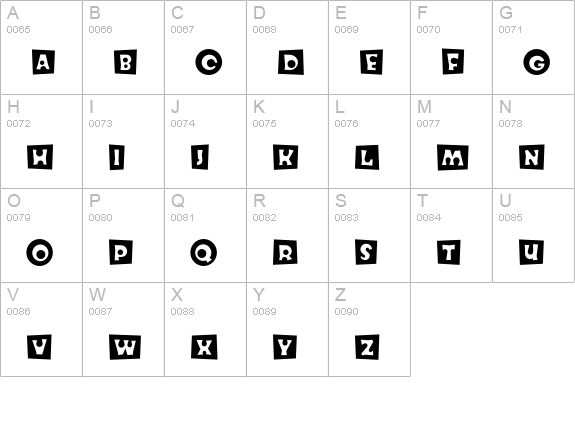 Knobcheese-Initials uppercase A-Z preview