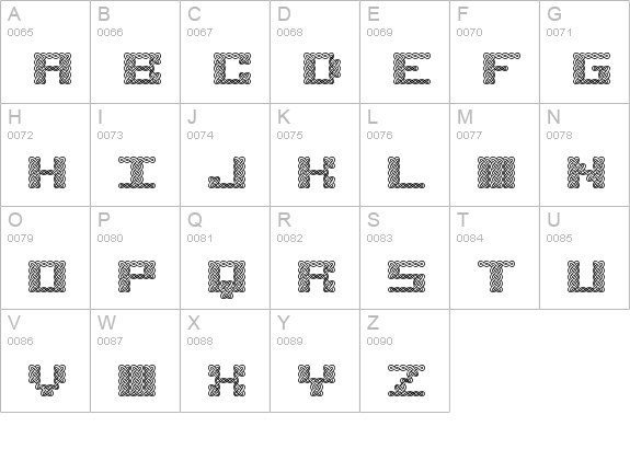 Knot BRK uppercase A-Z preview