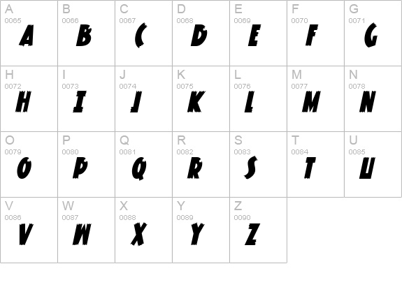 Knuckle Sandwich Classic Italic uppercase A-Z preview