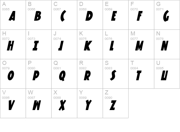 Knuckle Sandwich Italic uppercase A-Z preview