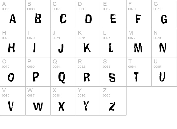 Knucklehead uppercase A-Z preview