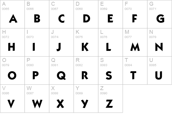 Koblenz-Bold-Regular uppercase A-Z preview
