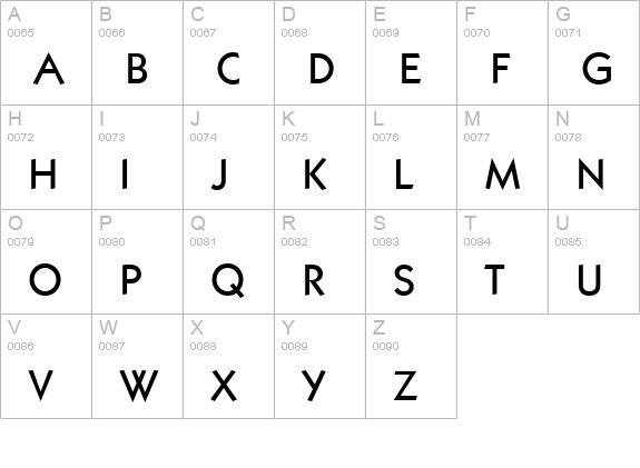 Koblenz-Medium-Regular uppercase A-Z preview