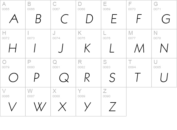 KoblenzSerial-Xlight-Italic uppercase A-Z preview