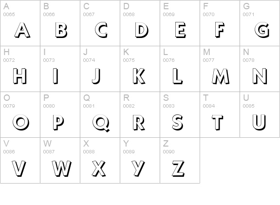 KoblenzShadow-Bold uppercase A-Z preview