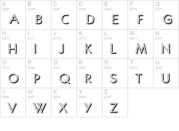 KoblenzShadow-Light-Regular uppercase A-Z preview