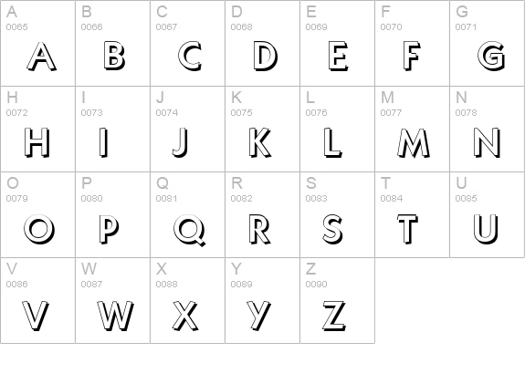 KoblenzShadow-Medium-Regular uppercase A-Z preview