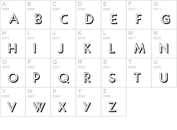 KoblenzShadow-Regular uppercase A-Z preview