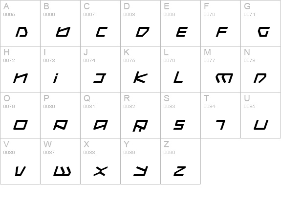 Kobold Italic uppercase A-Z preview