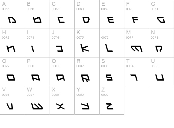 Kobold Leftalic uppercase A-Z preview