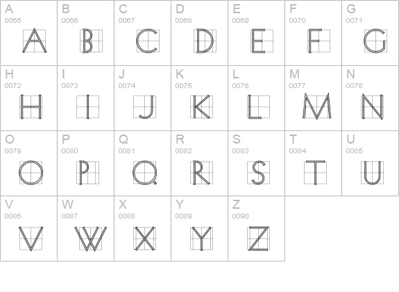 Koch Quadrat uppercase A-Z preview