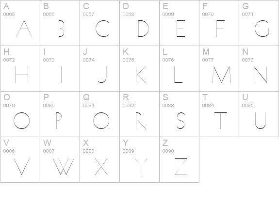 Koch Quadrat Inline uppercase A-Z preview