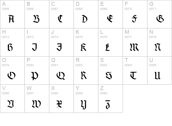 kochblack uppercase A-Z preview