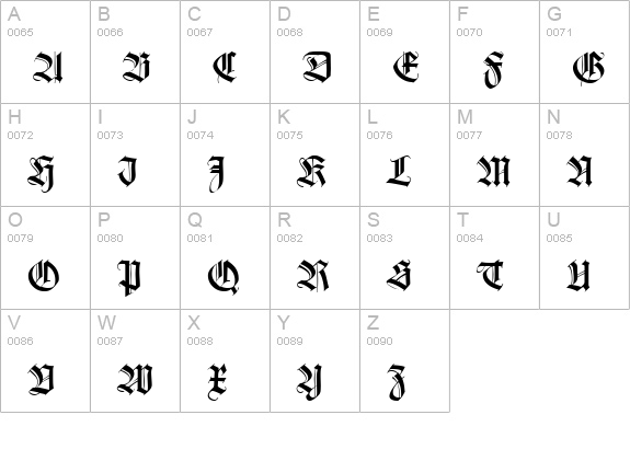KochFraktur-Regular uppercase A-Z preview