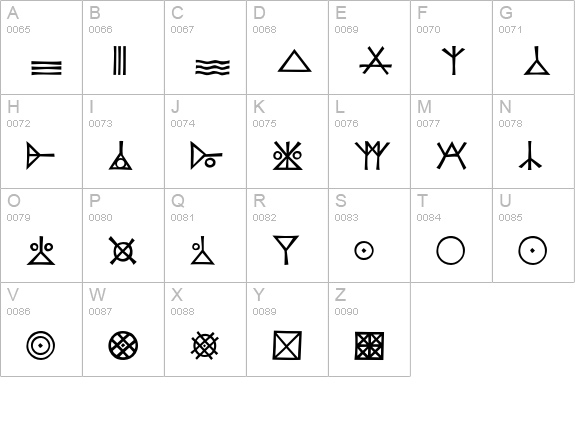 KochSignsOne uppercase A-Z preview