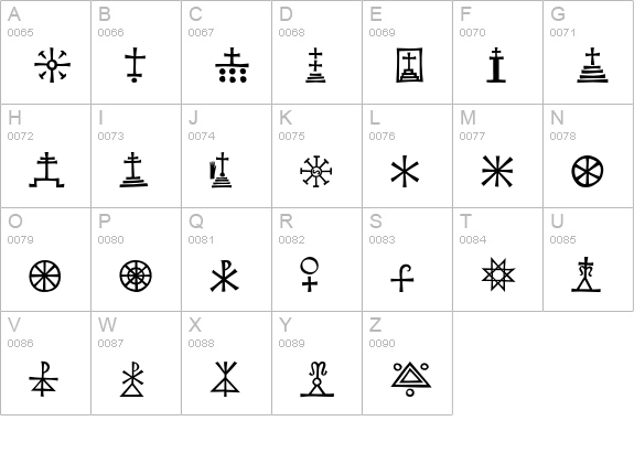 KochSignsTwo uppercase A-Z preview