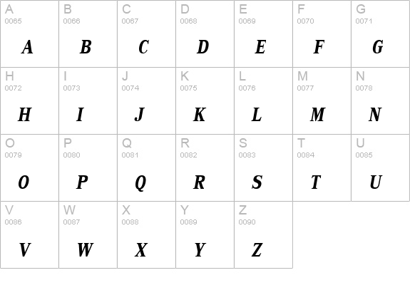 KodchiangUPC Bold Italic uppercase A-Z preview
