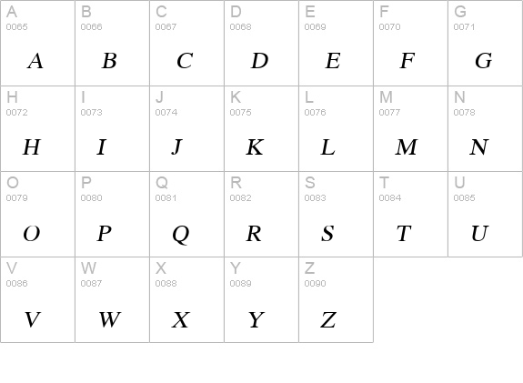 KodchiangUPC Italic uppercase A-Z preview