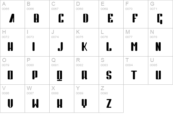 Kode uppercase A-Z preview
