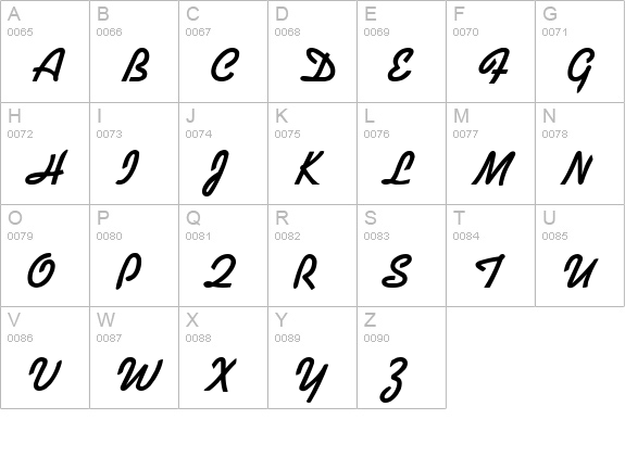 Koffee Bold uppercase A-Z preview