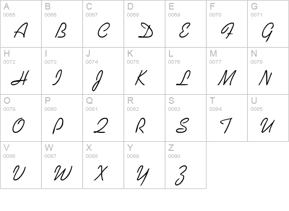 Koffee Regular uppercase A-Z preview