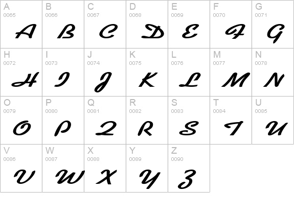 KoffeeWide Bold uppercase A-Z preview
