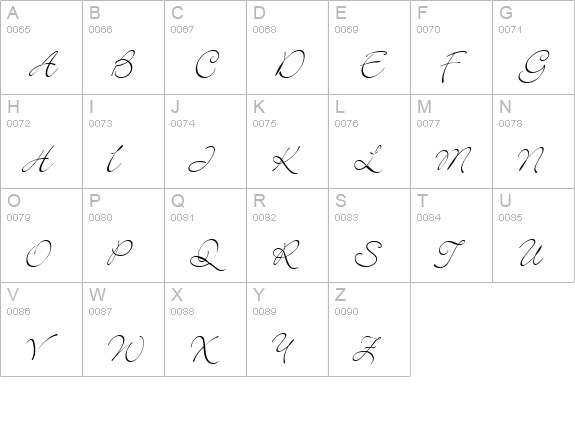 Kolibri uppercase A-Z preview
