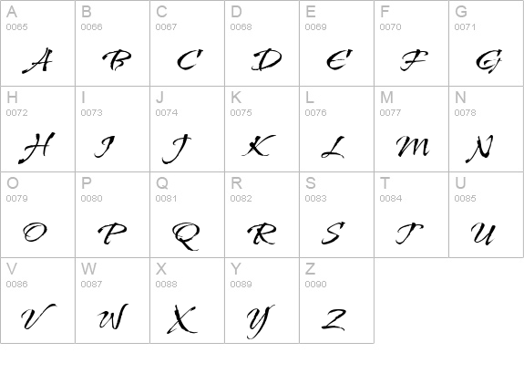 KolkerBrush ROB uppercase A-Z preview