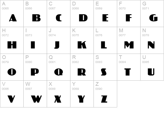 Kolossal Normal uppercase A-Z preview