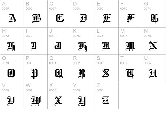 Kolumbus uppercase A-Z preview