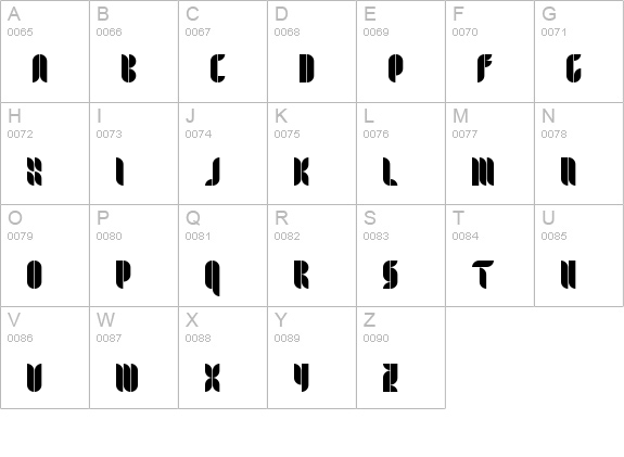 Kombi uppercase A-Z preview
