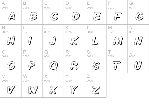 Komika Display - Shadow uppercase A-Z preview