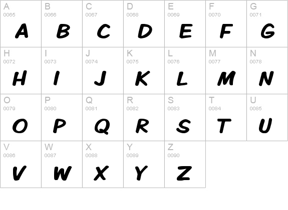 Komika Display Bold uppercase A-Z preview