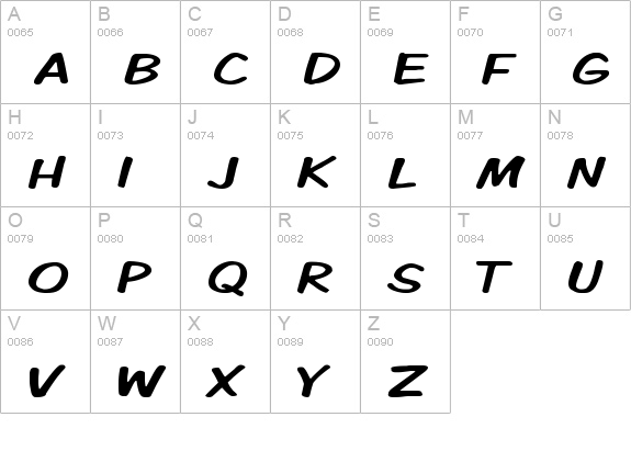 Komika Display Kaps Wide uppercase A-Z preview