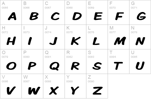 Komika Display Kaps Wide Bold uppercase A-Z preview