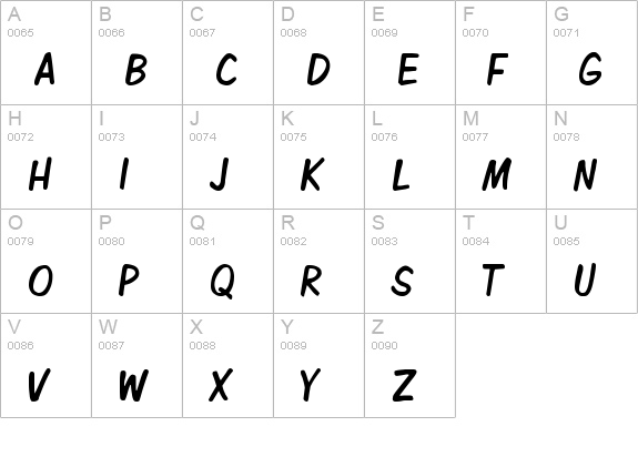 Komika Display Tight uppercase A-Z preview