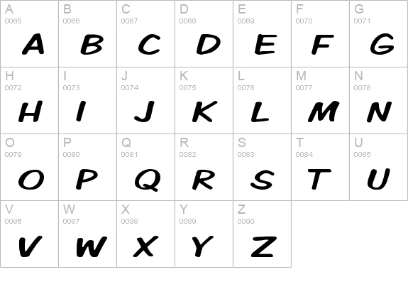 Komika Display Wide uppercase A-Z preview