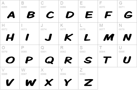 Komika Display Wide Bold uppercase A-Z preview