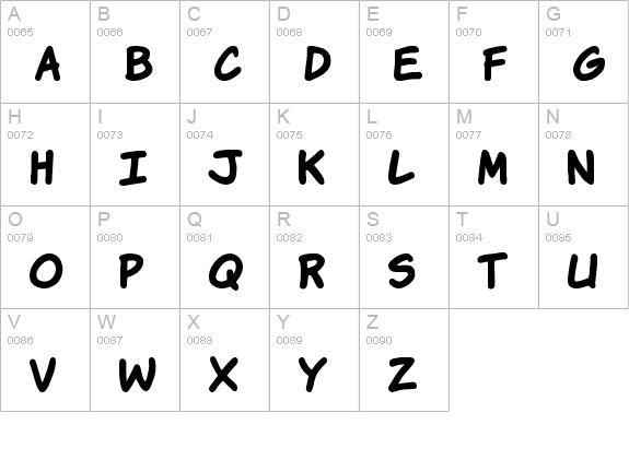 Komika Hand Bold uppercase A-Z preview