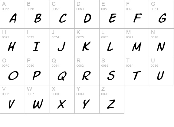Komika Slim Italic uppercase A-Z preview