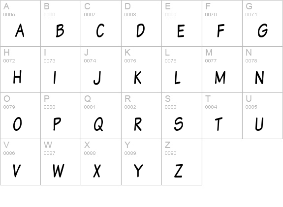 Komika Text Tight uppercase A-Z preview