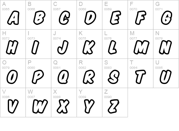 Komika Title - Brush uppercase A-Z preview